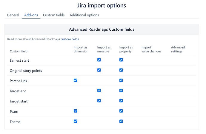 Jira Import Options