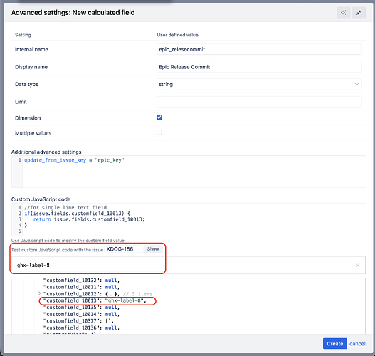 calcaulted field for Epic level custom field