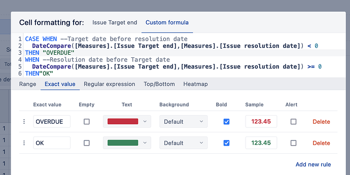 Conditional cell formatting to compare dates