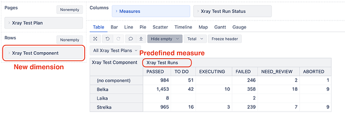 Xray Test field dimension in report