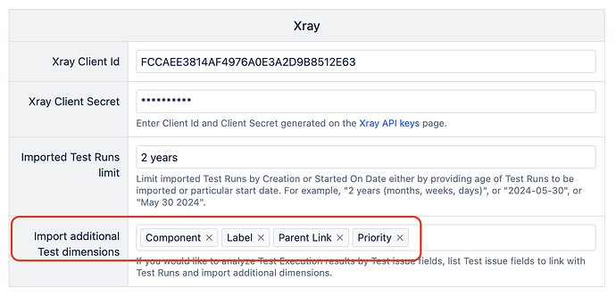 Import Xray Test fields