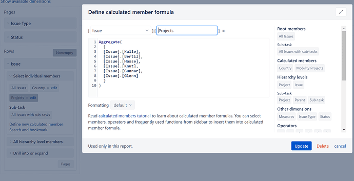 rows formula