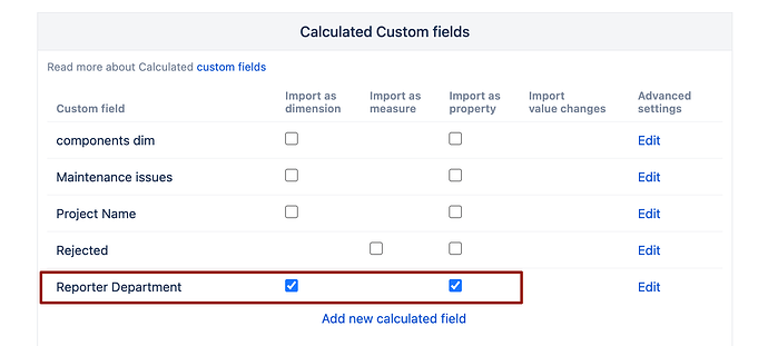 import calculated field