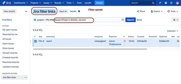 link condition in Jira JQL